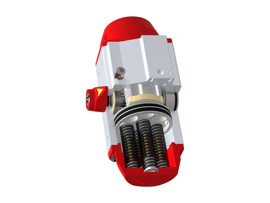 Single acting rotary actuator